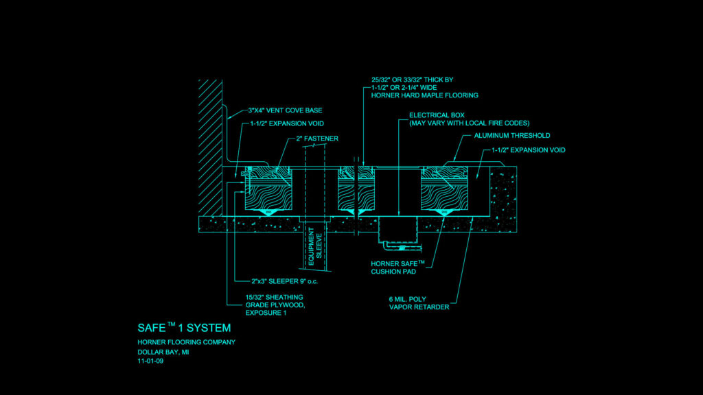 Sports Flooring Specification blue print