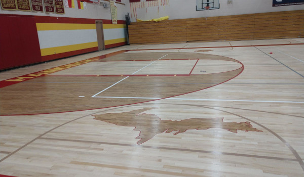 viewing a basketball court from the sidelines - Hancock High School, Hancock, MI