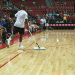 continuous during basketball game floor dusting