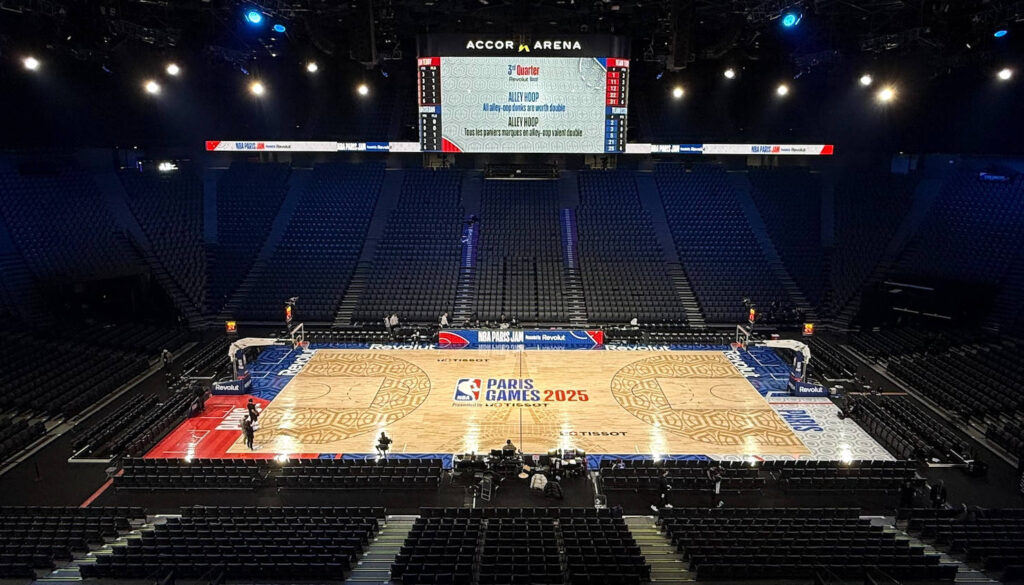 NBA Paris Games 2025 court installed Horner Sports Flooring