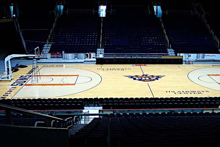 image of the Phoenix Suns basketball Court at the US Airways Center used to highlight floors on the decision maker page